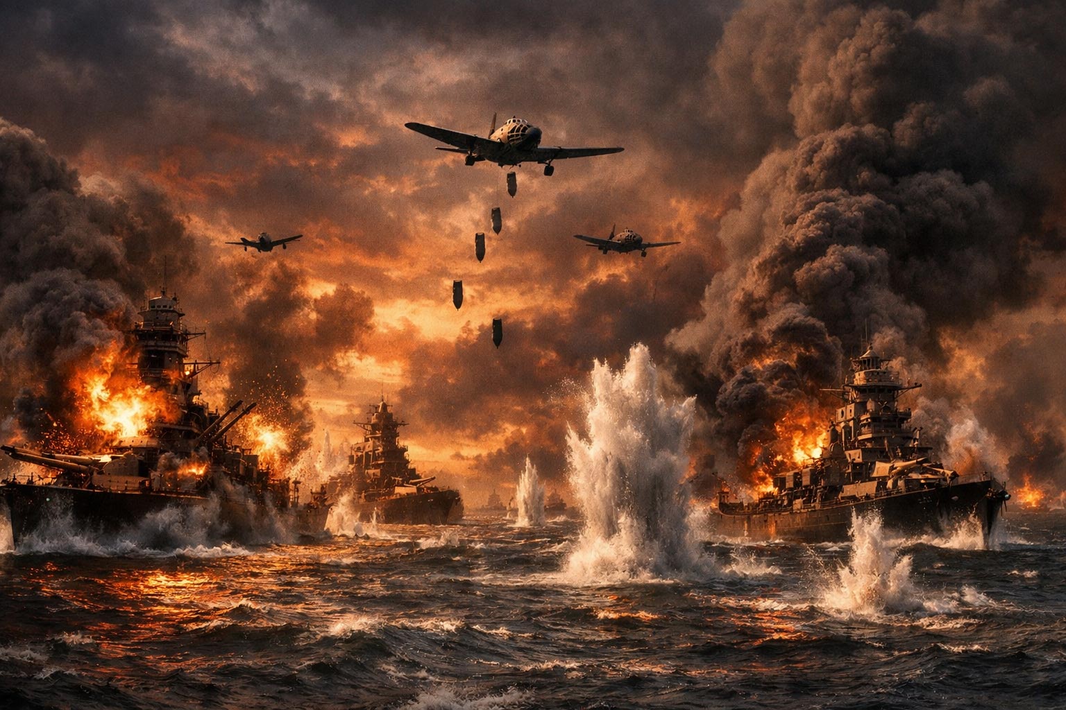 Soldados avanzando en la Segunda Guerra Mundial, escena dramática de batalla