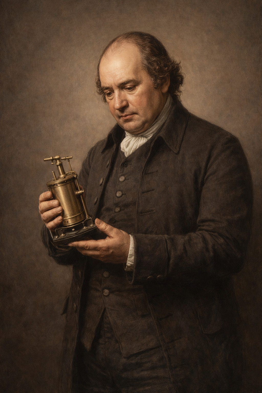 Retrato de James Watt, inventor de la máquina de vapor mejorada