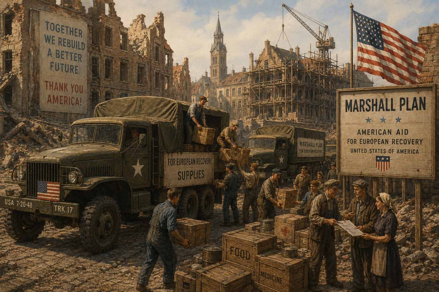 Plan Marshall: convoy de ayuda económica estadounidense en Europa, 1948