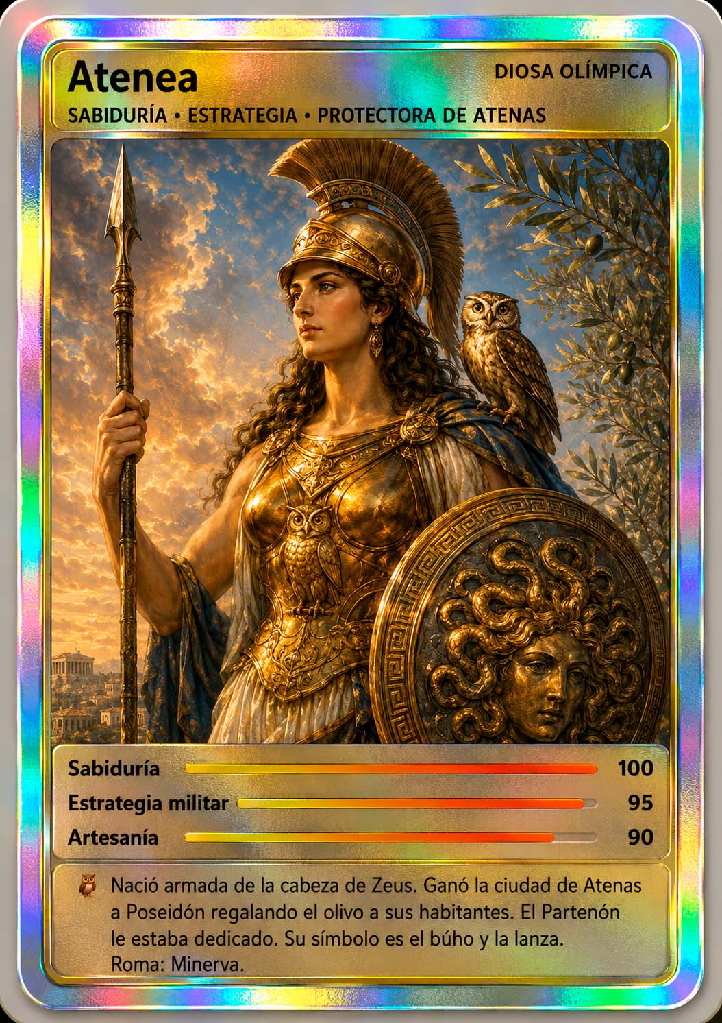 Cromo mitológico: Atenea