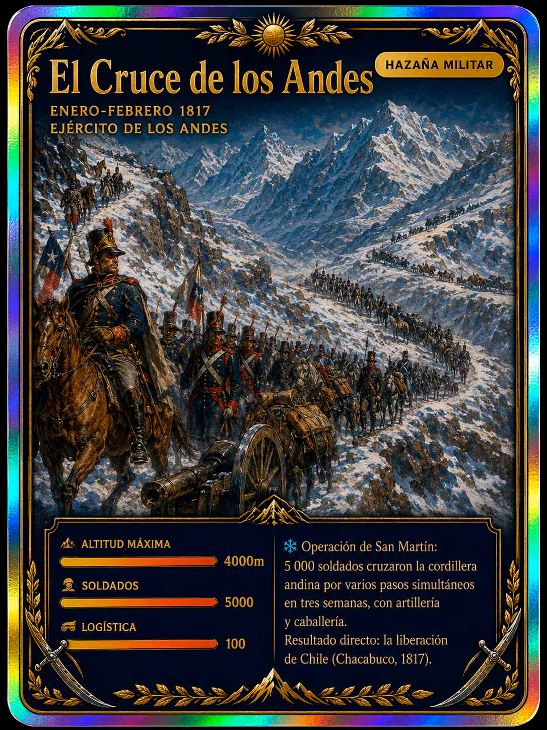 Cromo histórico: el Cruce de los Andes