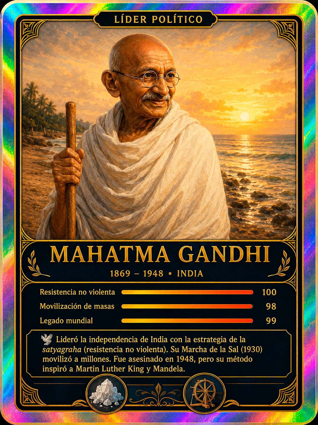 Cromo histórico: Mahatma Gandhi