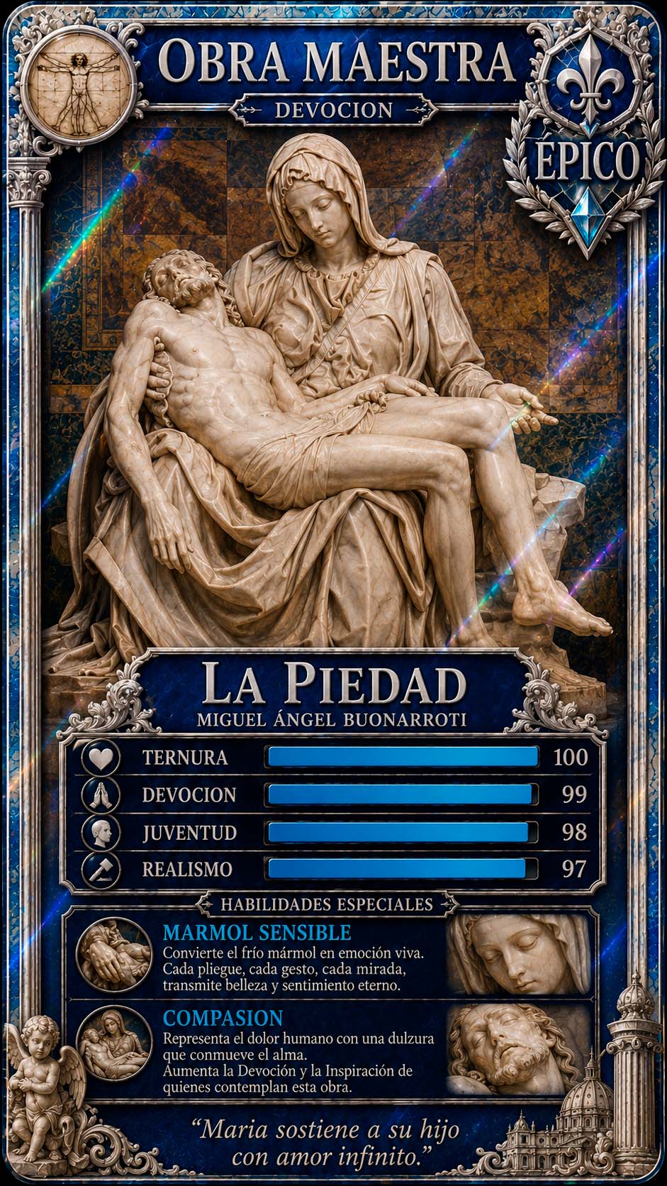 Cromo La Pietà - Escultura de Miguel Ángel
