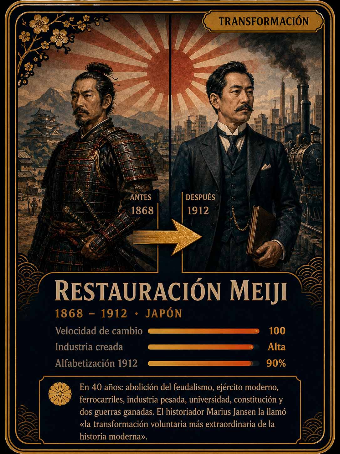 Cromo histórico: Restauración Meiji 1868