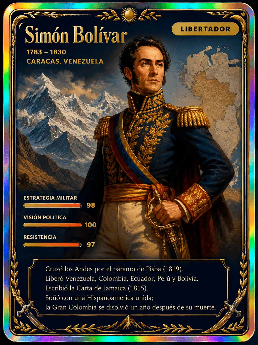 Cromo histórico: Simón Bolívar