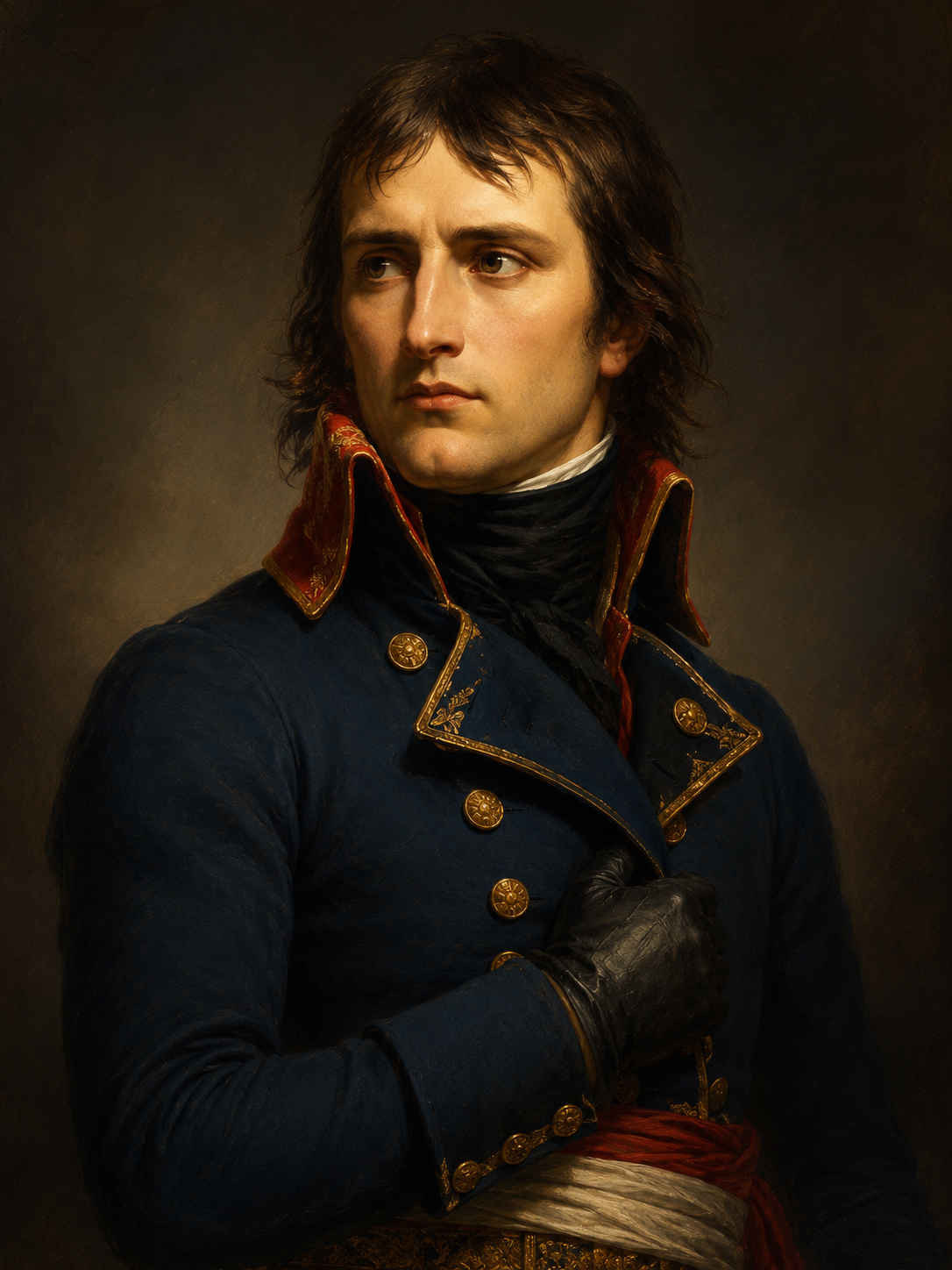 Retrato de Napoleón Bonaparte como joven general del ejército republicano francés, circa 1796